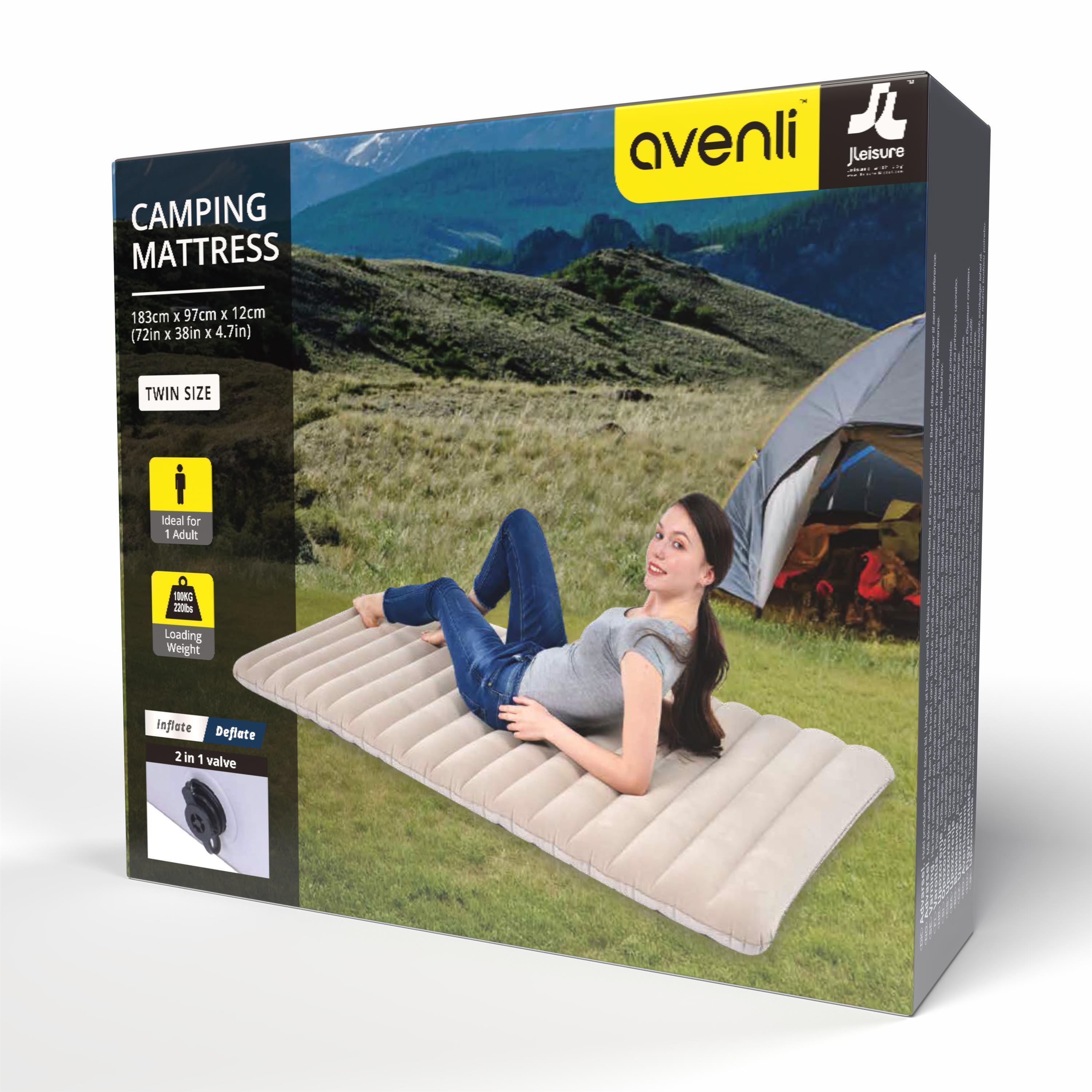 Aufblasbares Luftbett / Campingmatratze Beige 183 x 97 x 12 cm 3/5