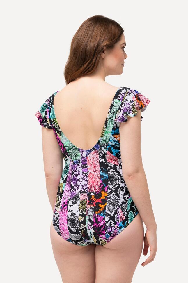 Damski Kostium kąpielowy mieszanka wzorów miękkie miseczki rękaw motylek