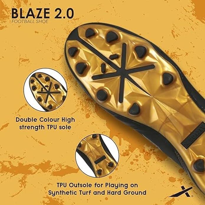 Vector X Blaze-2.0 Fußballschuhe Schwarz/Gold – Größe 4 UK / 38 EU 3/6