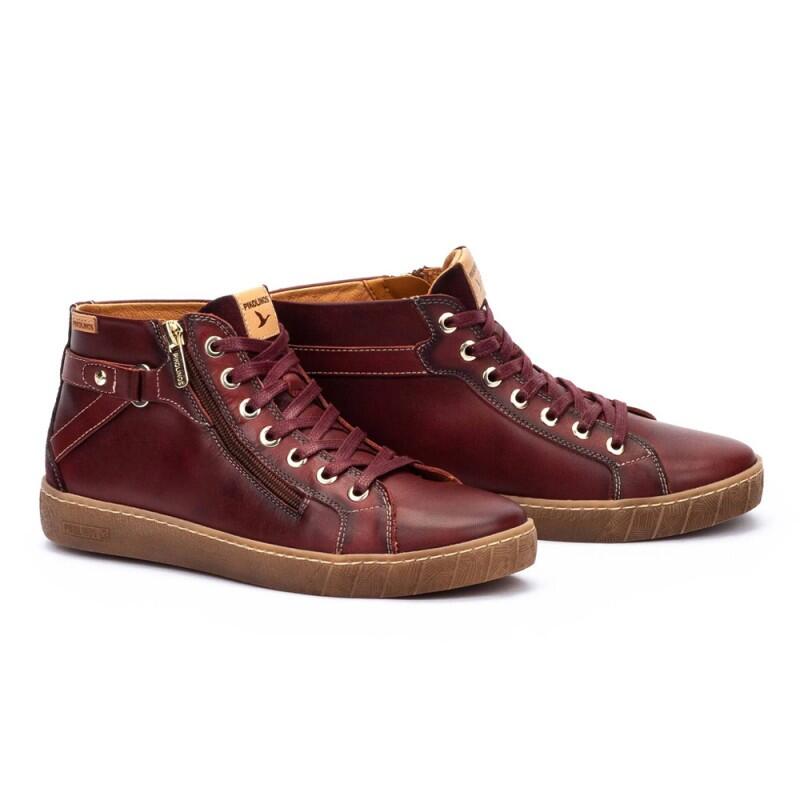 Botins Rasos Mulher Pikolinos W7b-8868 Bordô 3/4