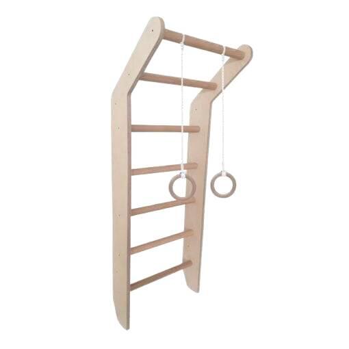 Espalier de gymnastique enfant échelle bois anneaux Toddler Naturel 7/7