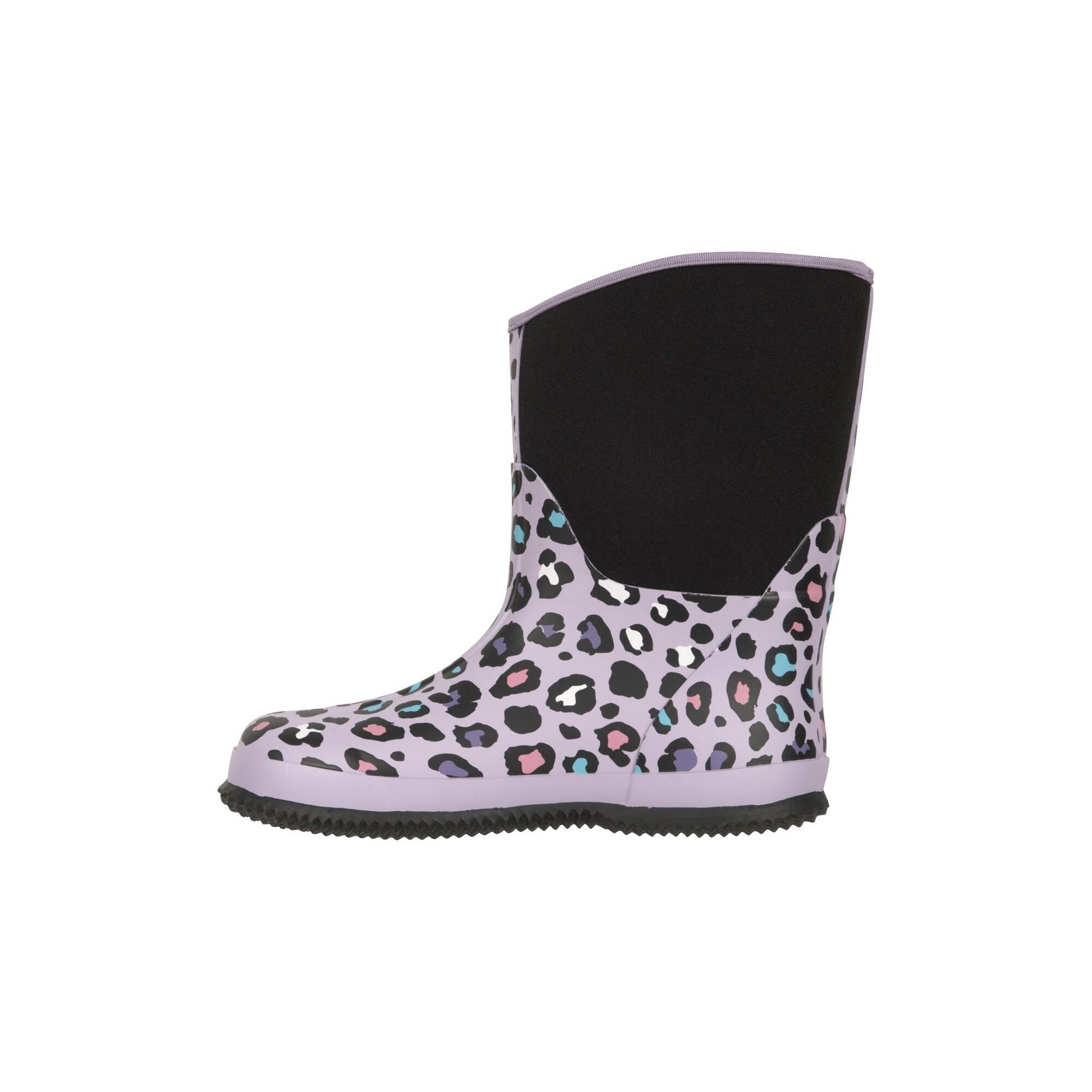 Miststiefel "Puddle", LeoMuster Kinder Flieder 3/4