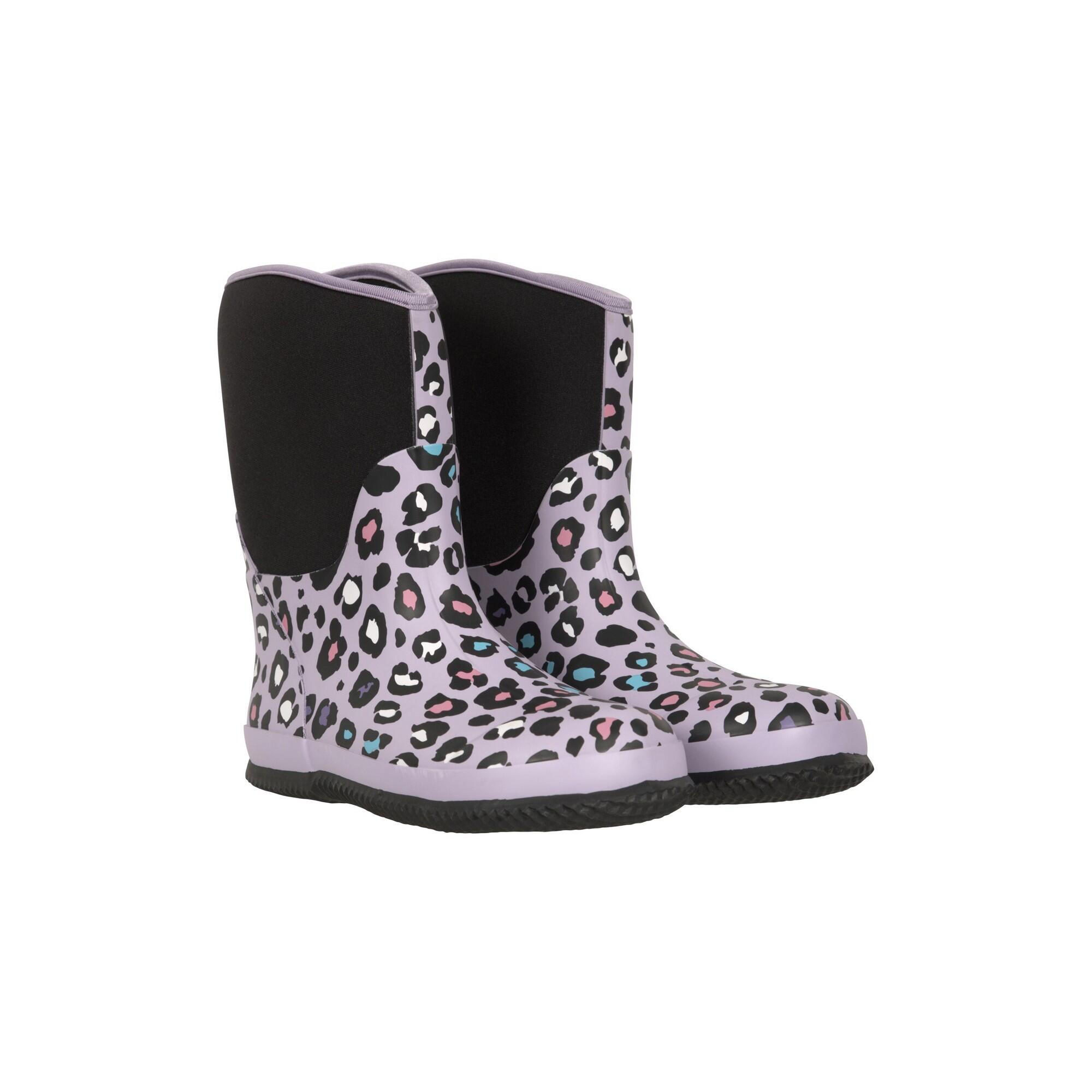 MOUNTAIN WAREHOUSE Stivali Mucker Leopardato Bambini Mountain Warehouse Puddle Lilla