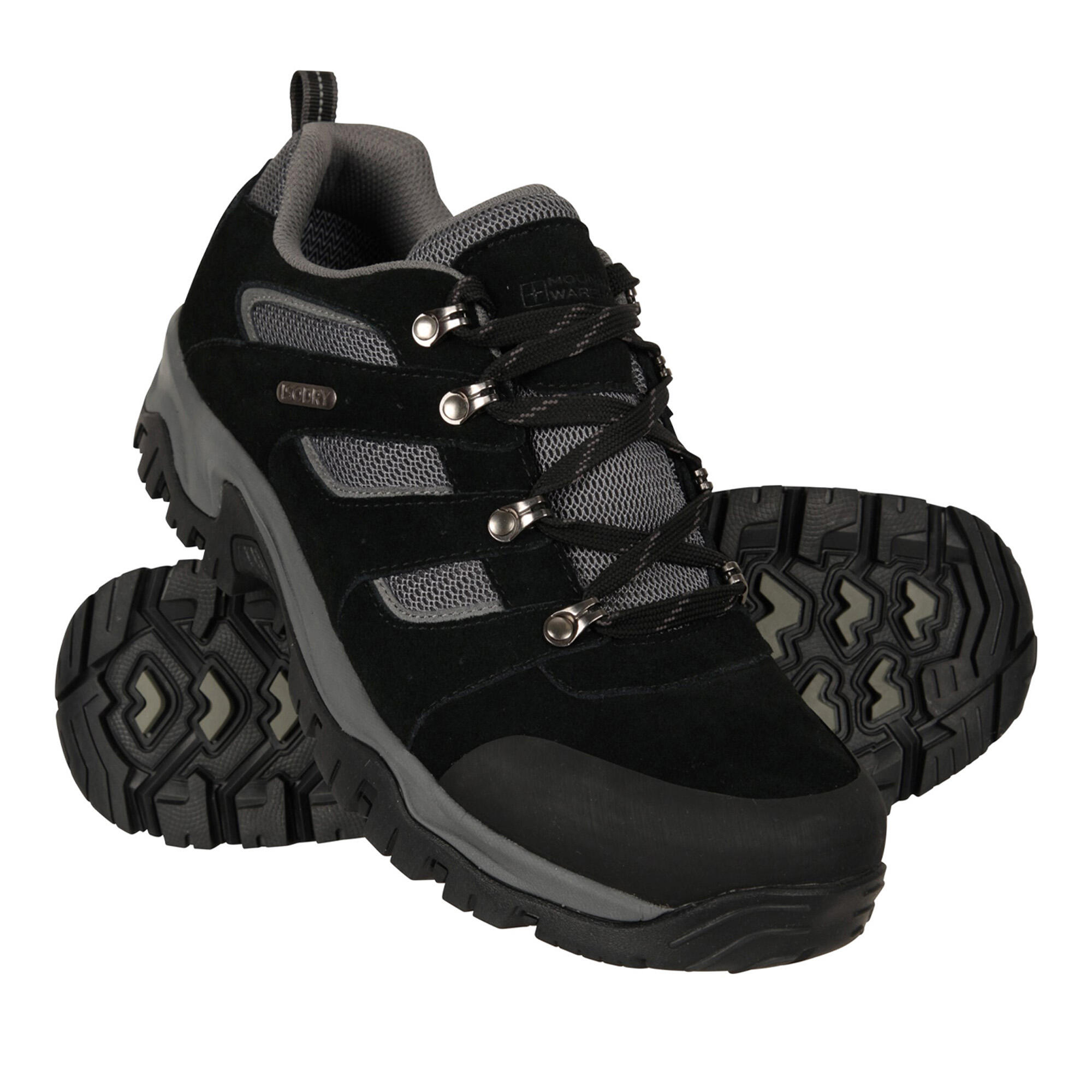 Mens Voyage Suede Waterproof Walking Shoes (Jet Black) 2/4