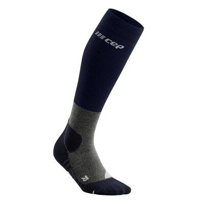 Cep hiking light merino tall compressie wandelsokken - diep blauw/zwart - heren