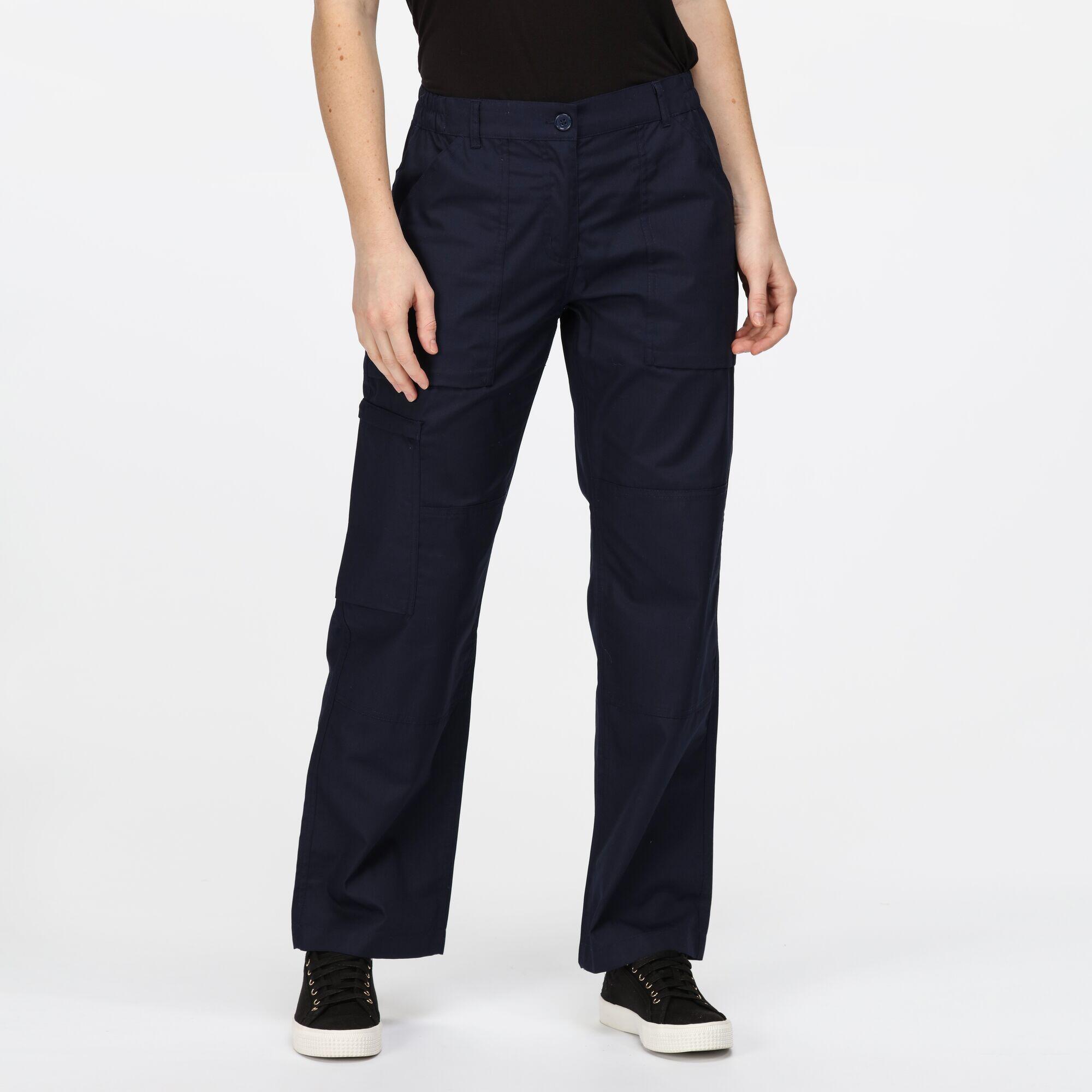Womens/Ladies New Action Water Repellent Trousers (Navy) 4/5