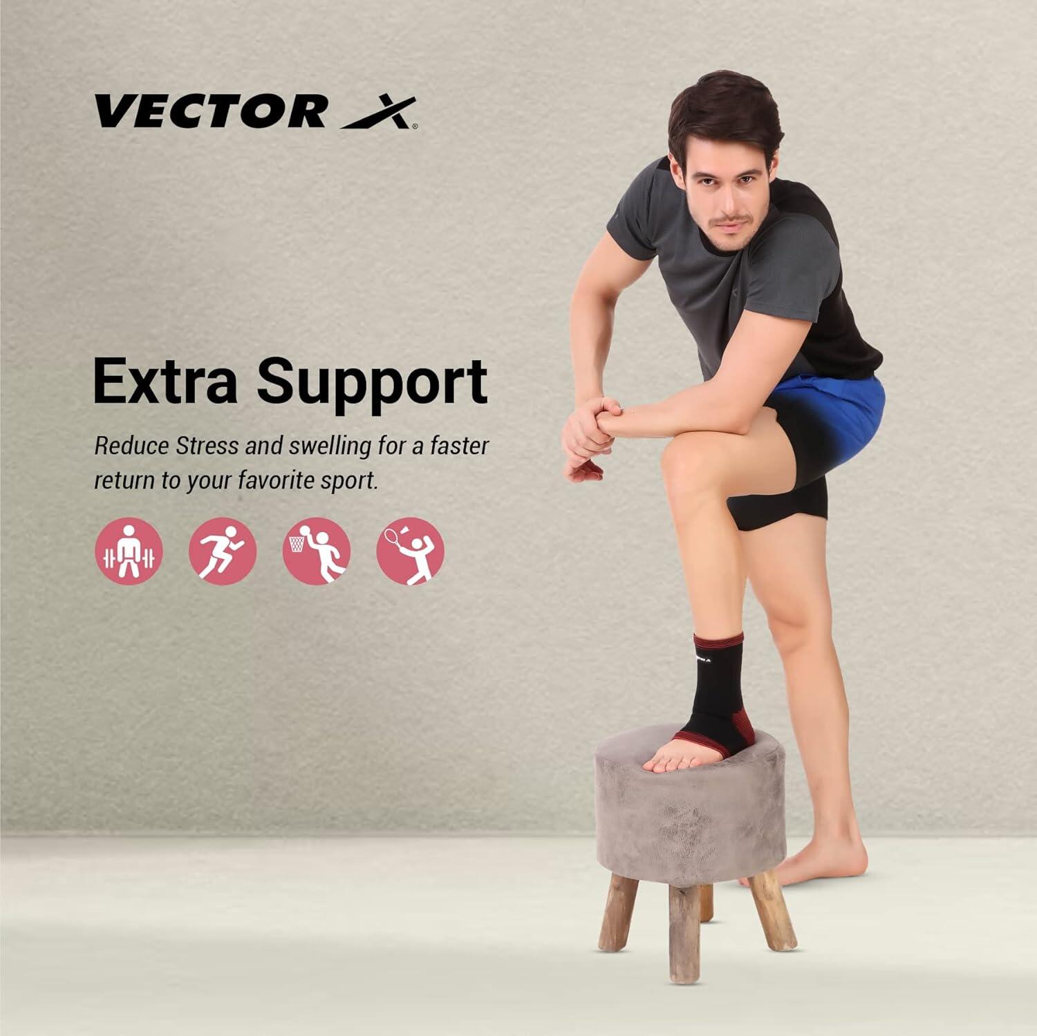 Vector X VNS-005 Knöchelstütze (Schwarz, Medium) | Für Männer & Jungen 5/6