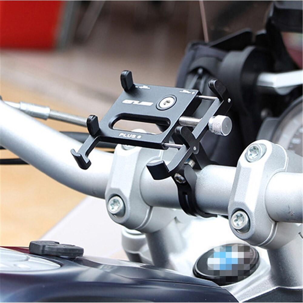 Aluminium Fahrradlenker-Telefonhalter, 55-100 mm Klemme universell, schwarz 3/4