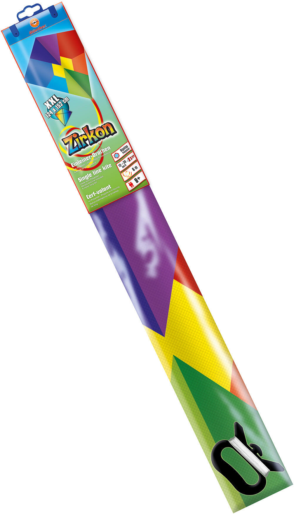 Aquilone per bambini Gunther Zirkon GU1241 Arcobaleno 124 x 152 cm 2/3