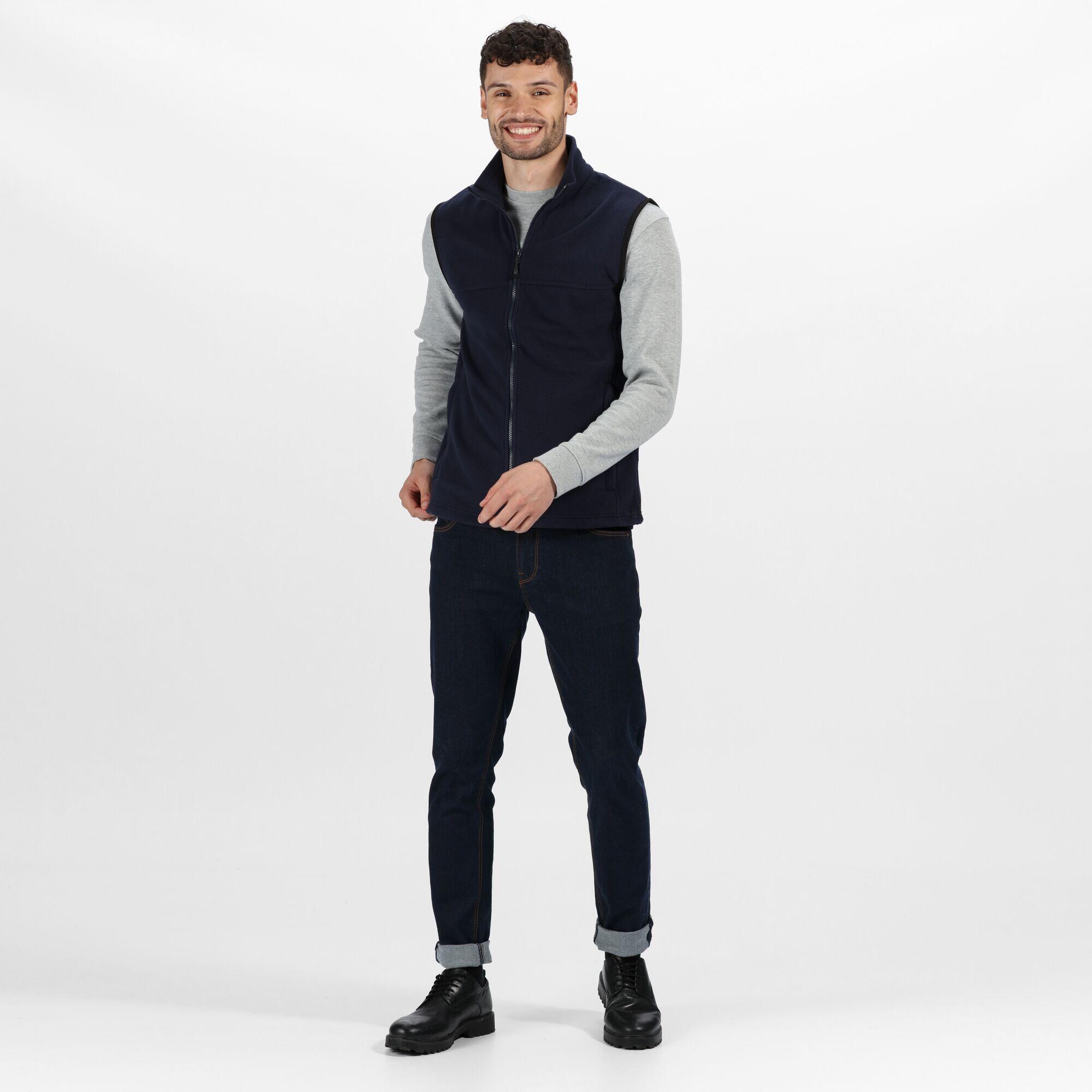 Unisex Adult Fleece Full Zip Body Warmer (Dark Navy) 4/5