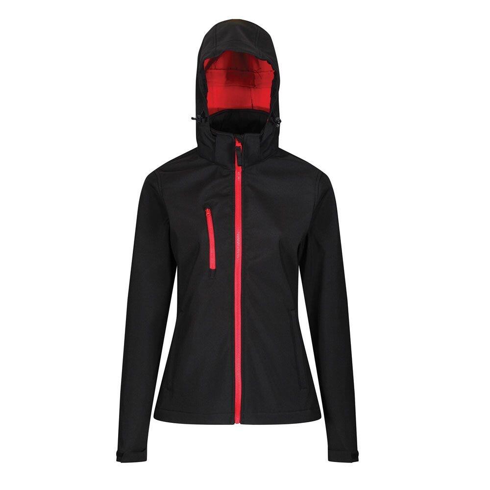 Women's VENTURER softshell jacket (Black / red)