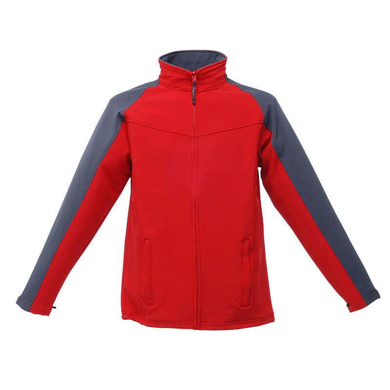 Uproar Mens Softshell Wind Resistant Fleece Jacket (Classic Red/Seal Grey)