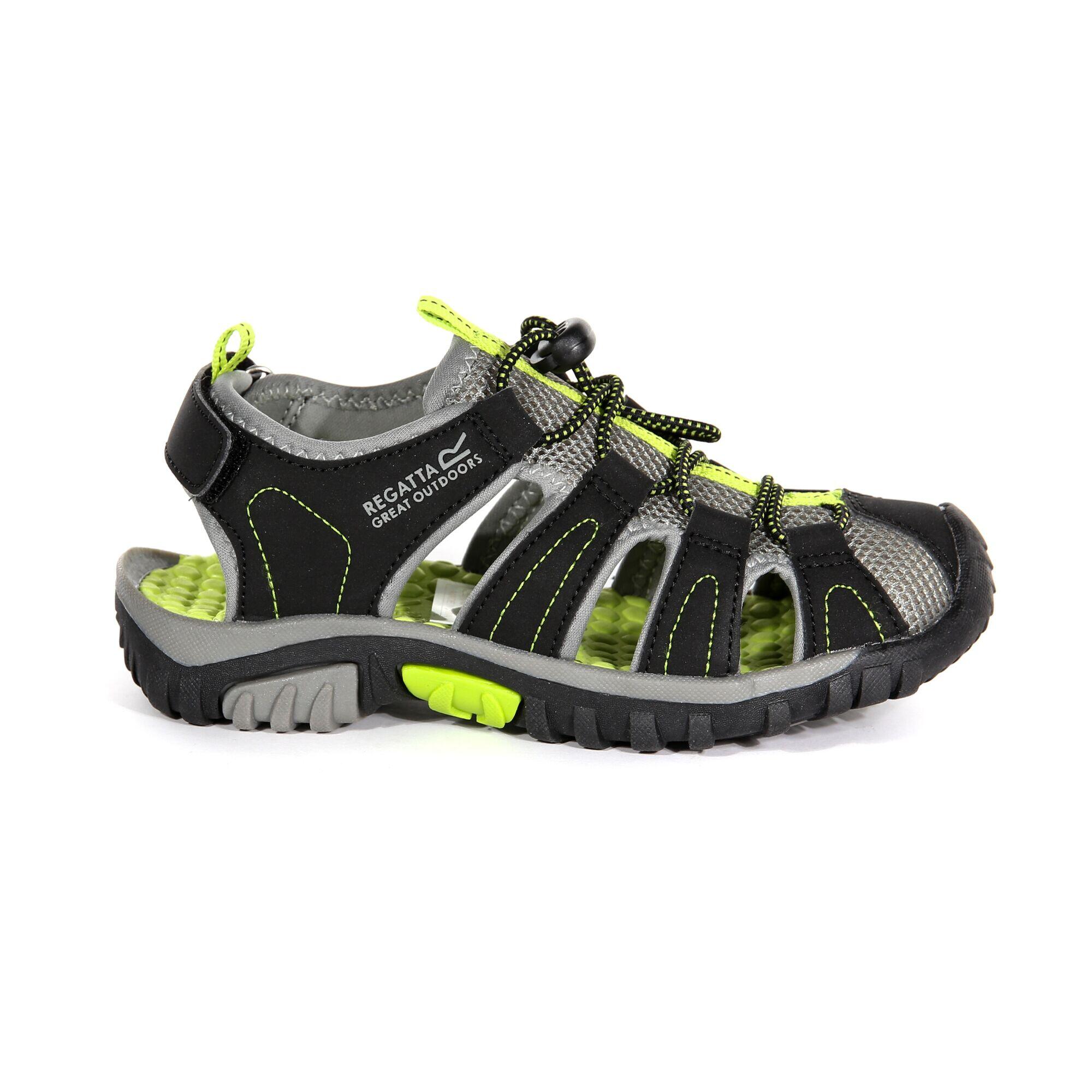 REGATTA Childrens/Kids Westshore Sandals (Black/Lime Green)