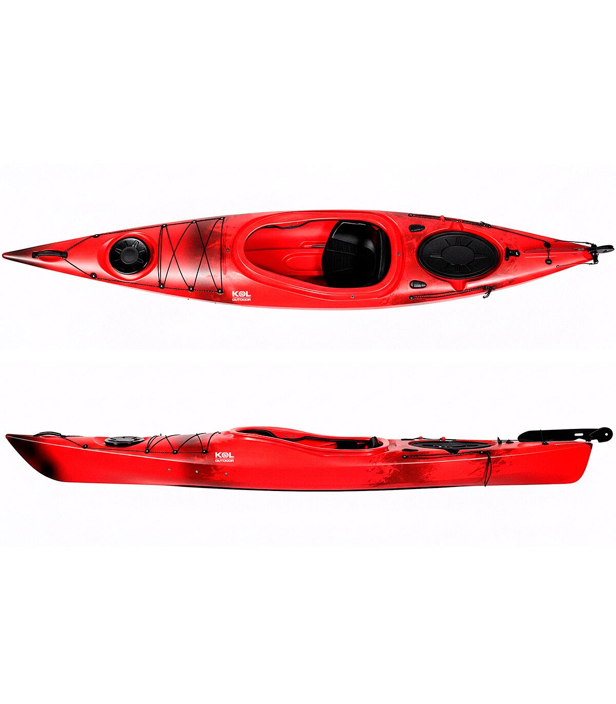 Kayak de mar y travesías con timón Swift Rojo/Negro - 360x64cm 2/5