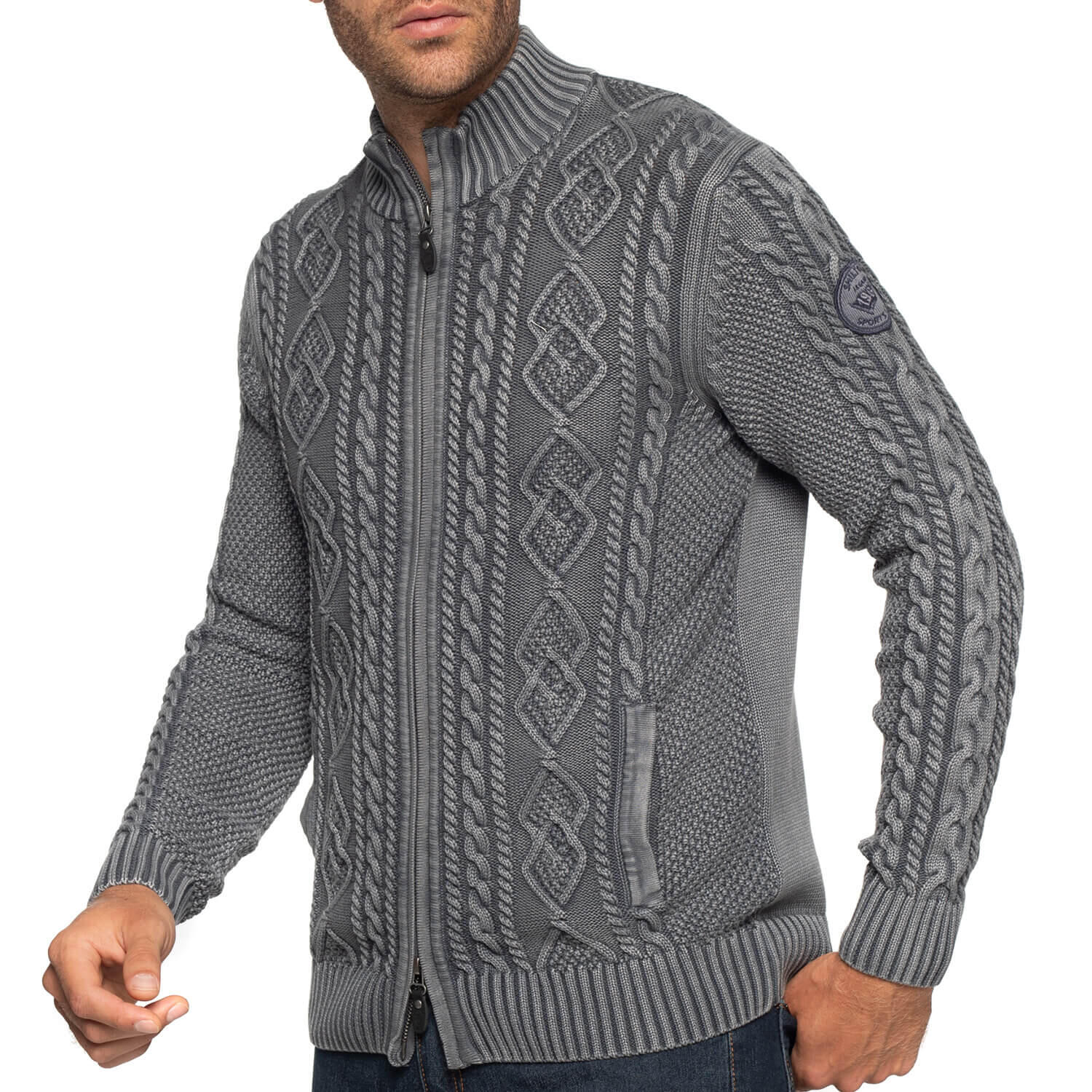 Gilet torsades coupe droite CLUB homme 1/3