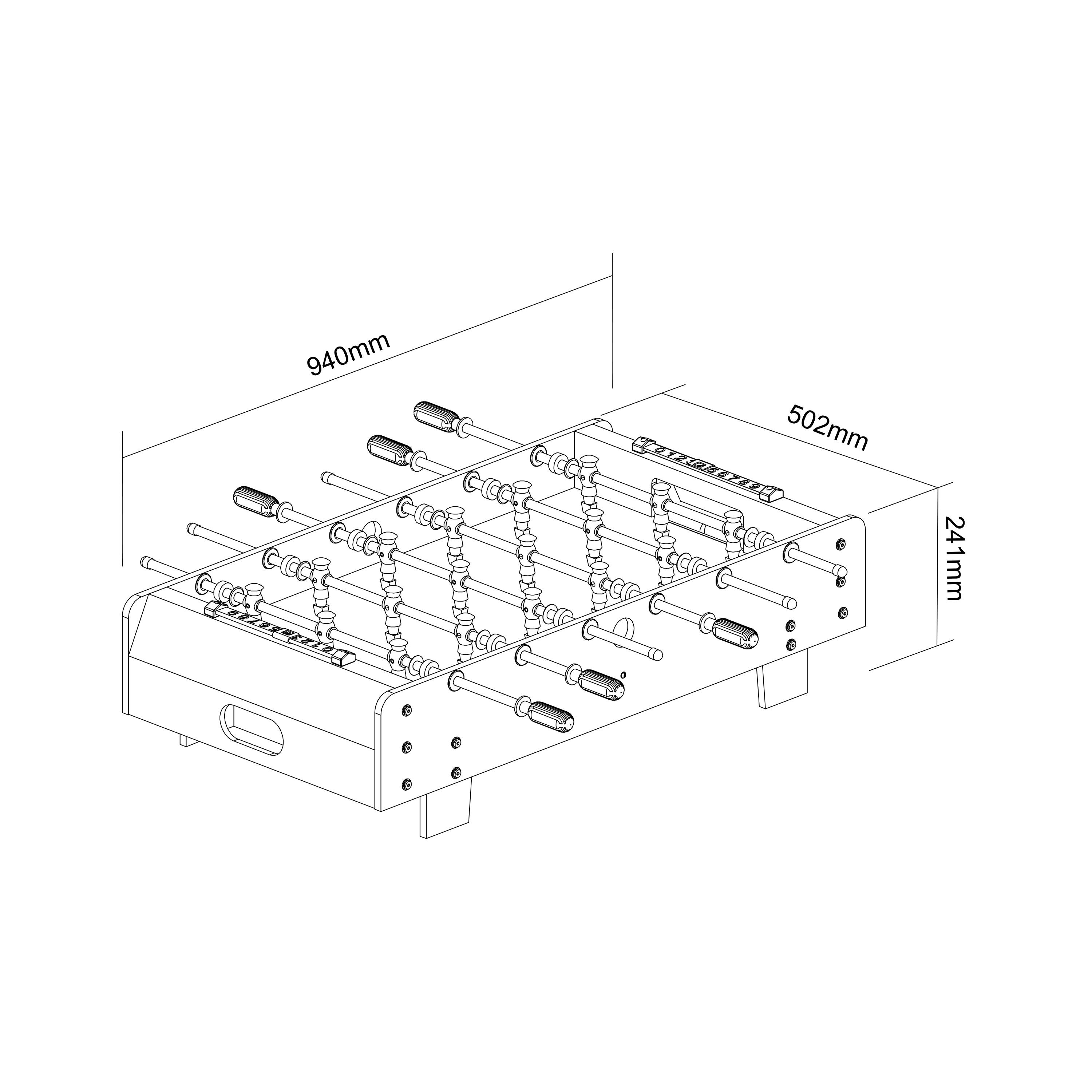 Mesa de futbolín mini,  3 pies | Accesorios incluidos, negro 3/7