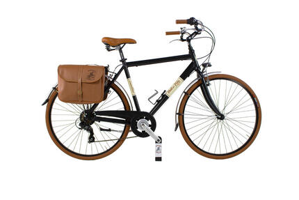 Vélo de ville Dolce Vita by Canellini pour homme avec sacoches - Noir