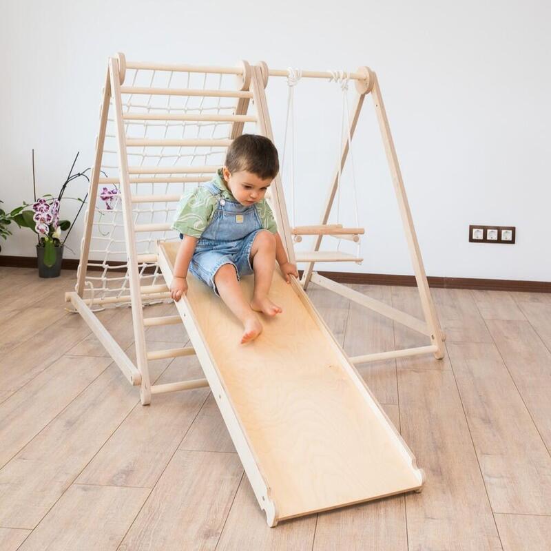 Cataratoare pliabila din lemn pentru interior-Triunghi Montessori pentru copii