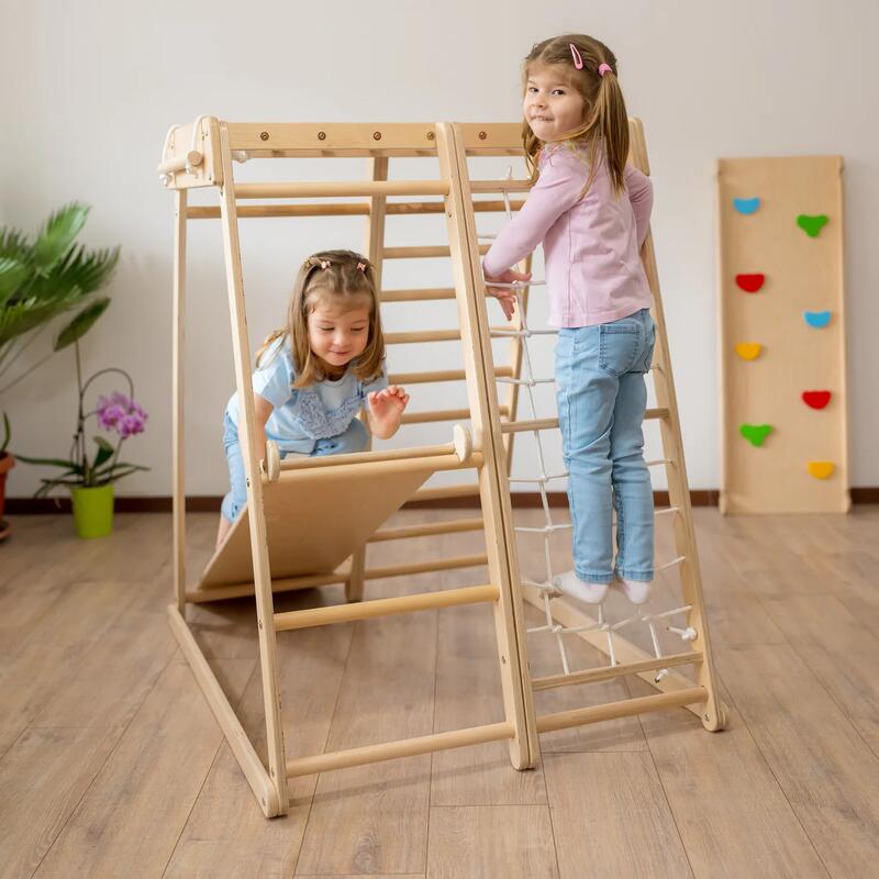 Complex de joaca Jungle Gym din lemn pentru interior