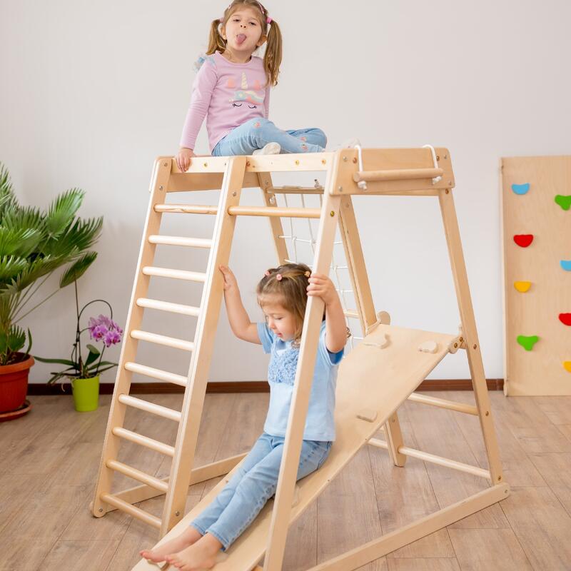 Complex de joaca Jungle Gym din lemn pentru interior