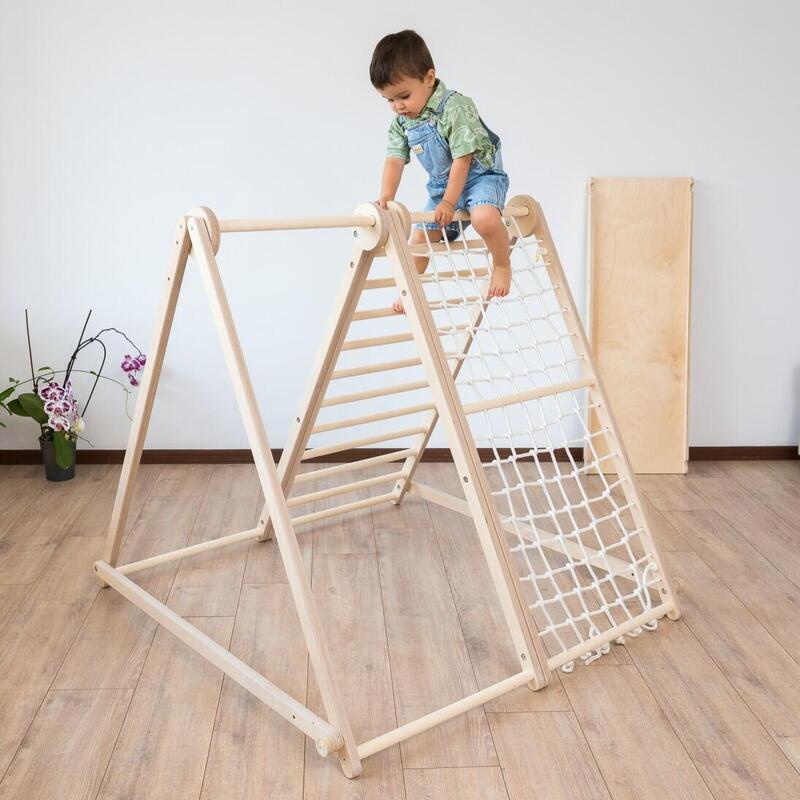 Cataratoare pliabila din lemn pentru interior-Triunghi Montessori pentru copii