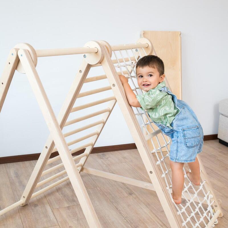 Cataratoare pliabila din lemn pentru interior-Triunghi Montessori pentru copii