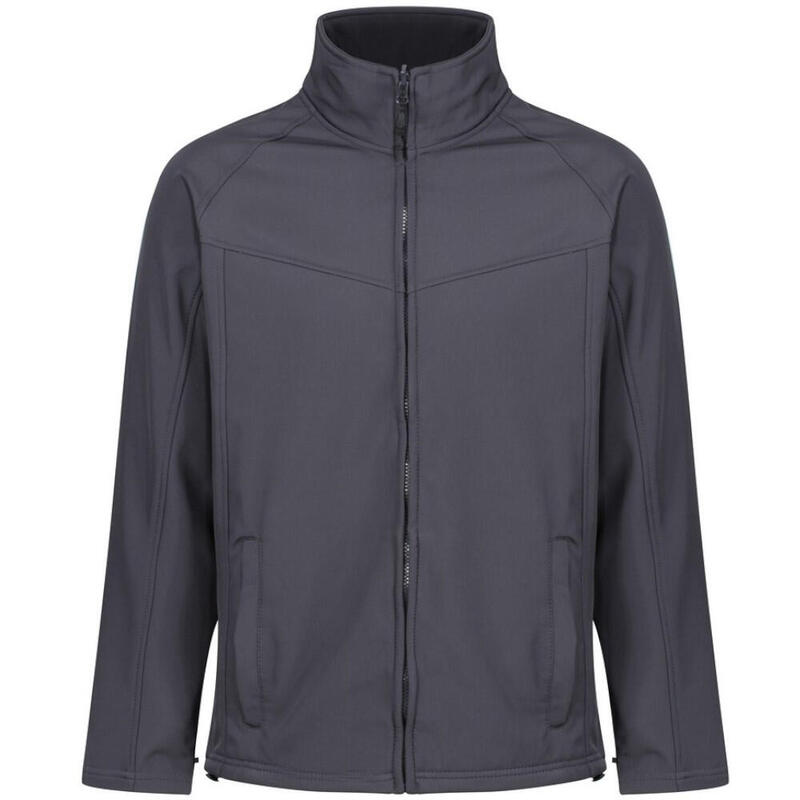 Uproar Mens Softshell Wind Resistant Fleece Jacket (Seal Grey)
