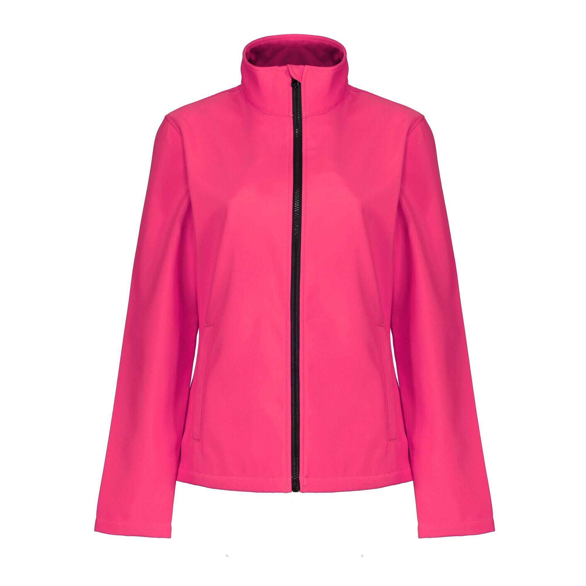 REGATTA Womens/Ladies Ablaze Printable Softshell Jacket (Hot Pink/Black)
