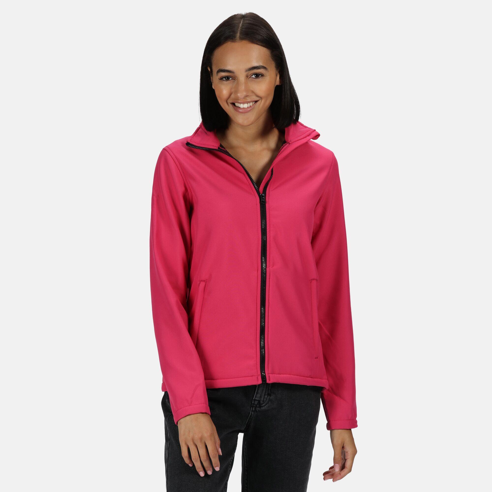 Womens/Ladies Ablaze Printable Softshell Jacket (Hot Pink/Black) 3/5