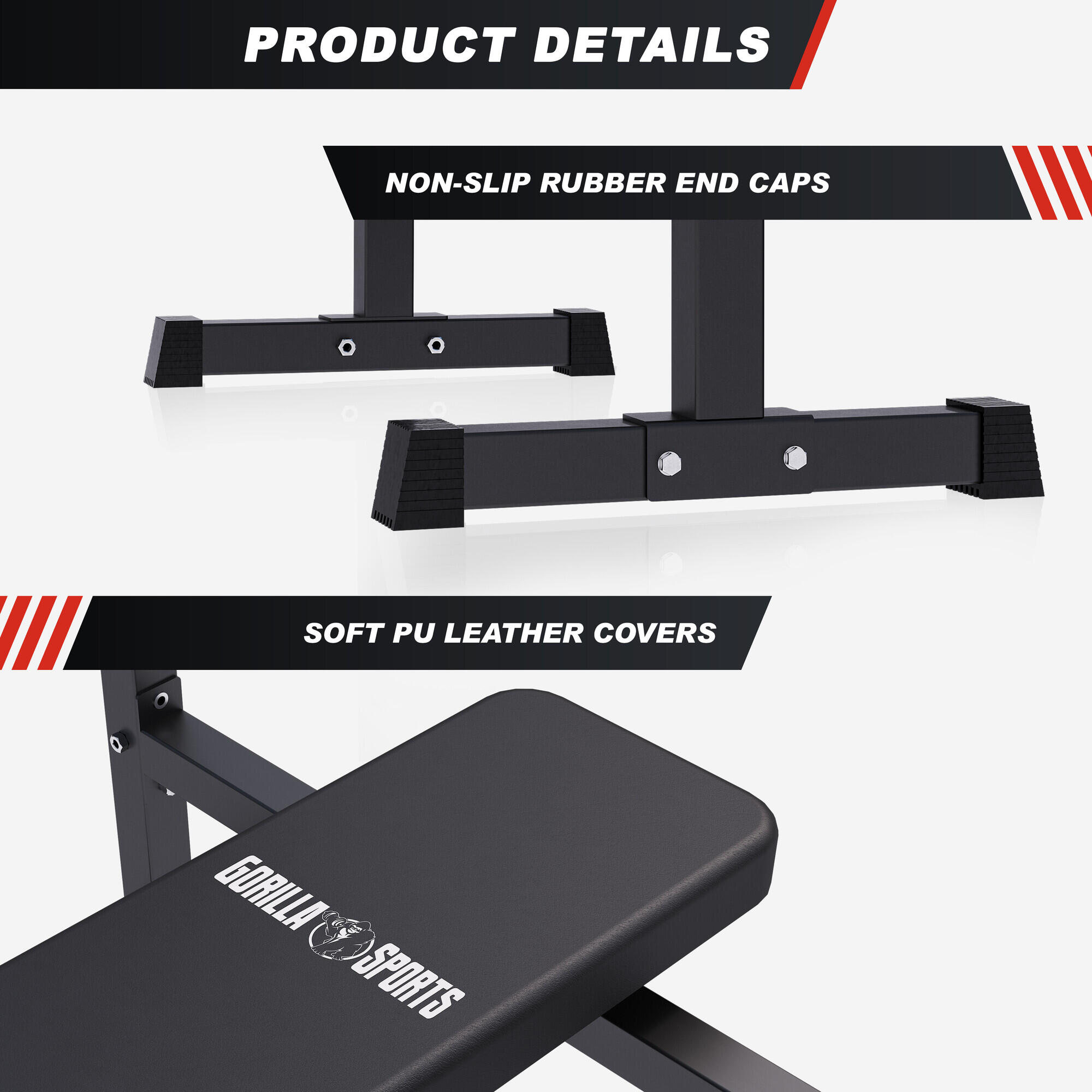 Banc Musculation avec Support - 40/70/100kg, Appareil Fitness, Plat, Pliable 5/7