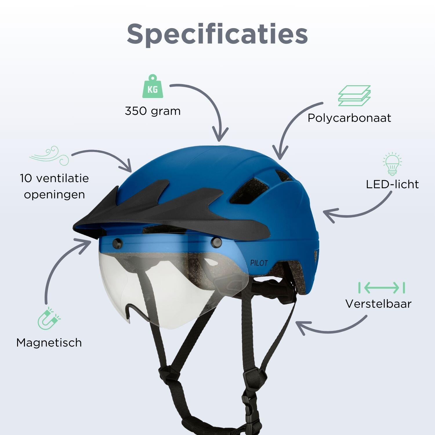 Casque vélo GO-OFF PILOT avec couvre-pluie (bleu M) 2/7