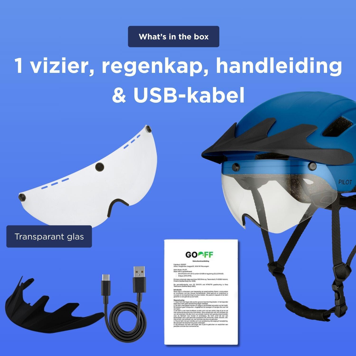 Casque vélo GO-OFF PILOT avec couvre-pluie (bleu M) 7/7