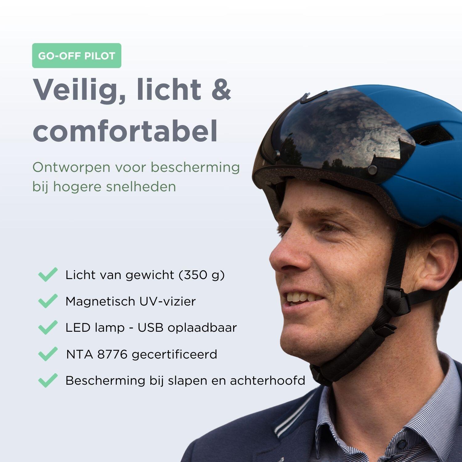 Casque vélo GO-OFF PILOT avec couvre-pluie (bleu M) 5/7