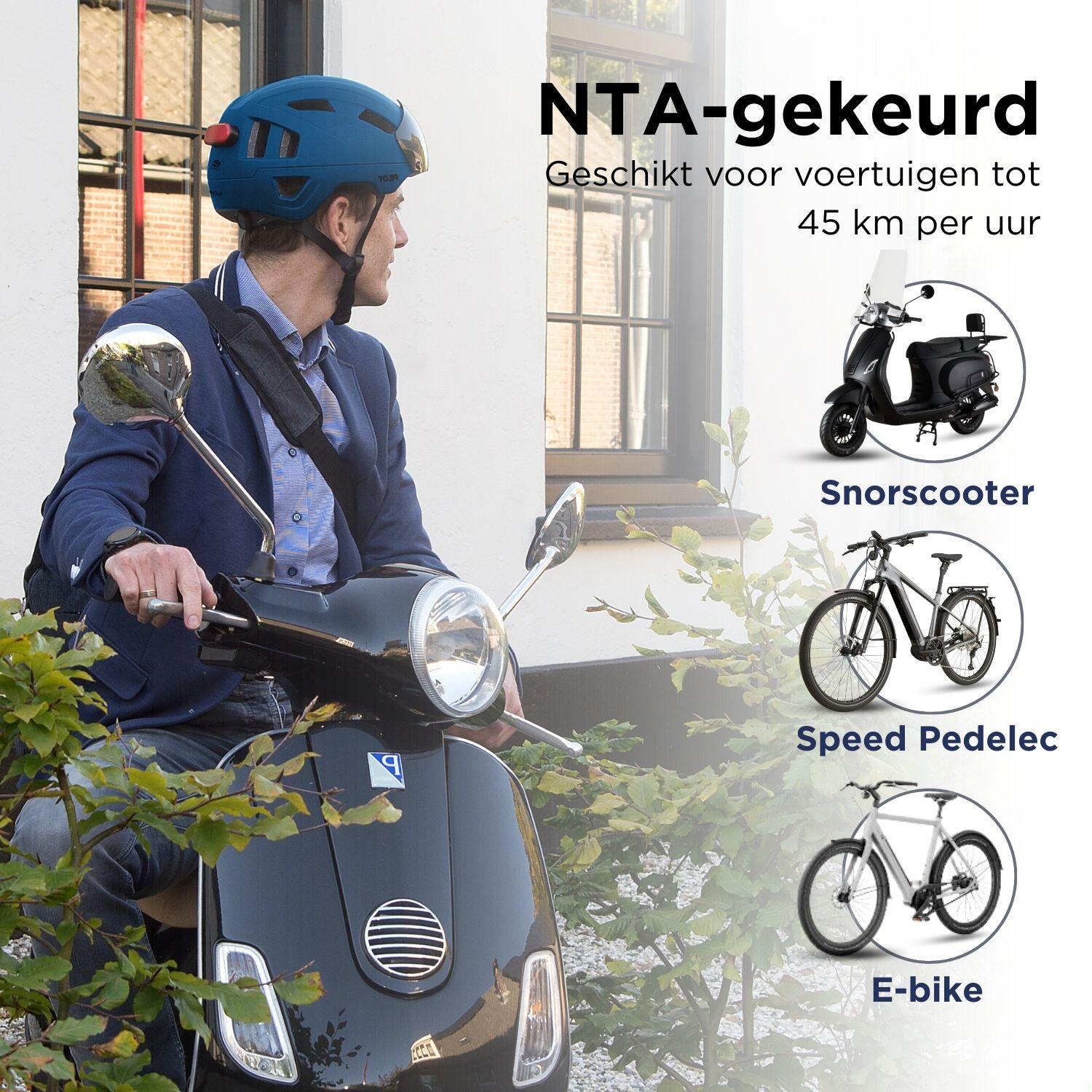 Casque vélo GO-OFF PILOT avec couvre-pluie (bleu M) 4/7
