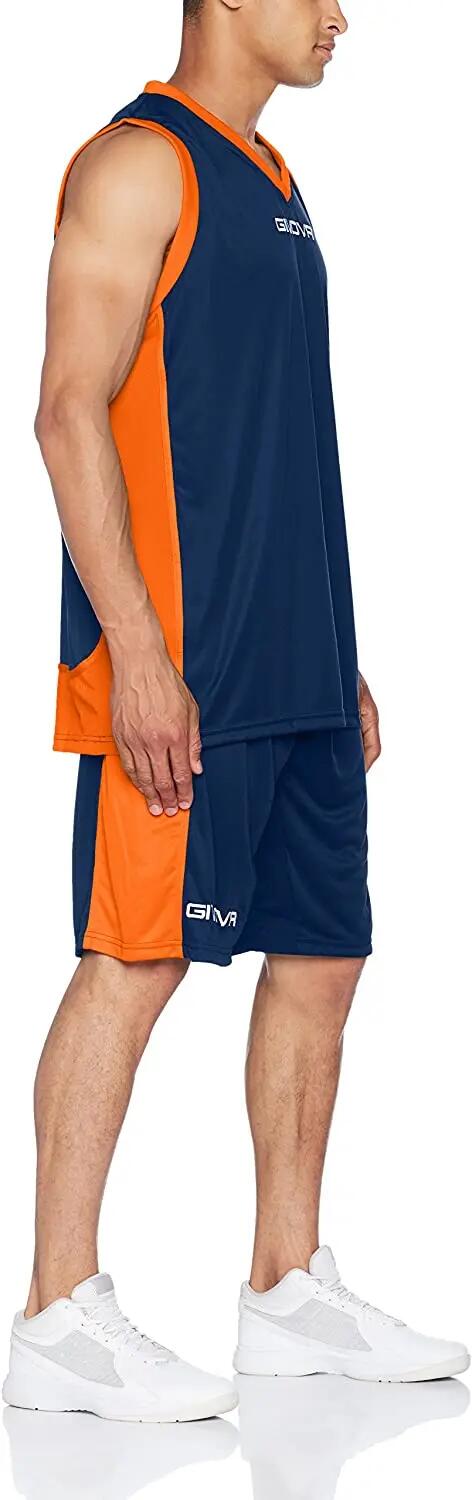 COMPLETO da basket givova blu/arancio 3/4