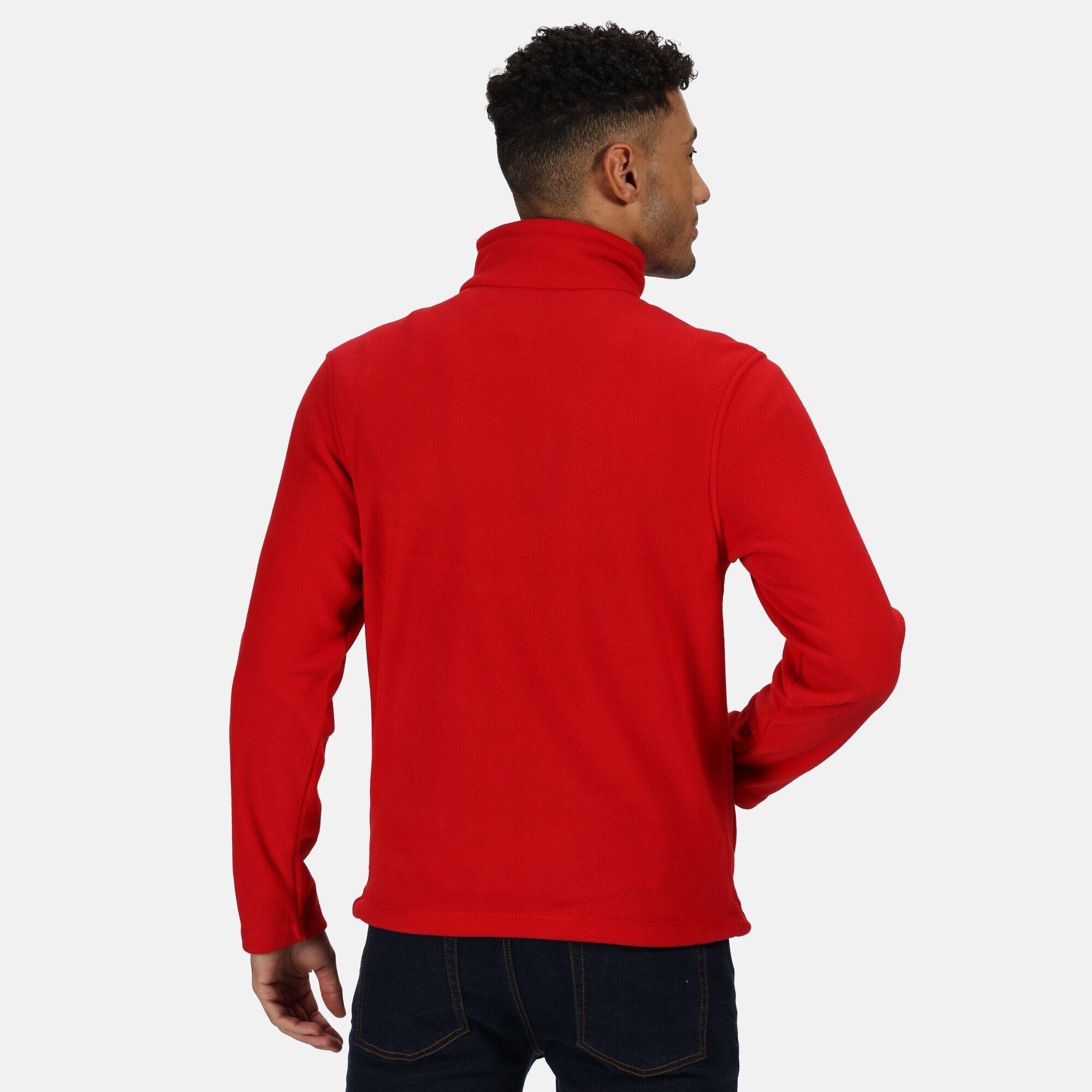 Mens Plain Micro Fleece Full Zip Jacket (Layer Lite) (Classic Red) 3/5