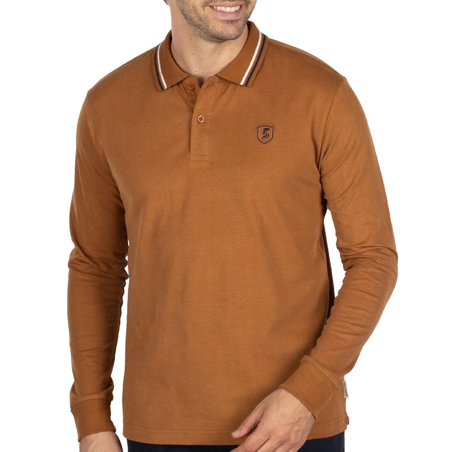 Shilton - Polo Basic Uni Homme - Polo Manches Longues - Marron - Decathlon