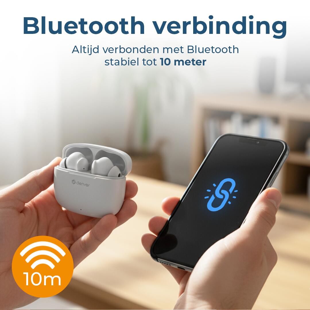 Bluetooth-Kopfhörer Denver Electronics TWE-48W Weiß 2/7