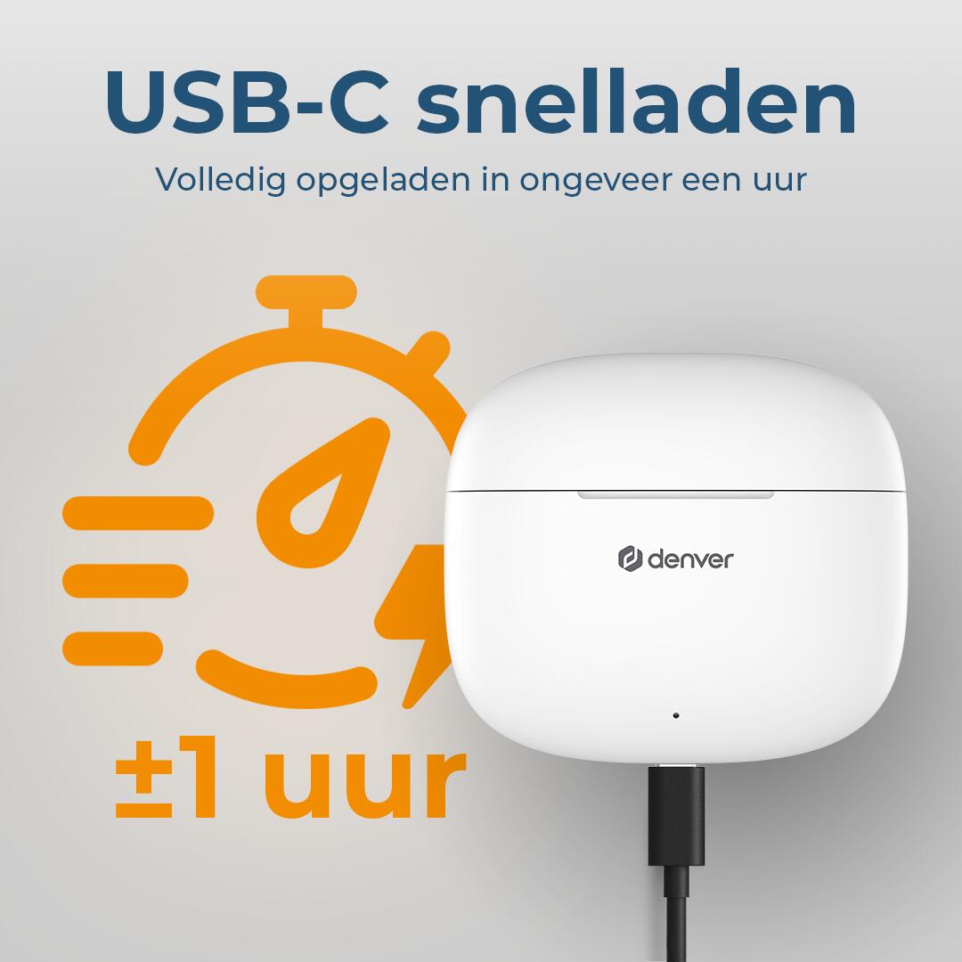 Bluetooth-Kopfhörer Denver Electronics TWE-48W Weiß 6/7