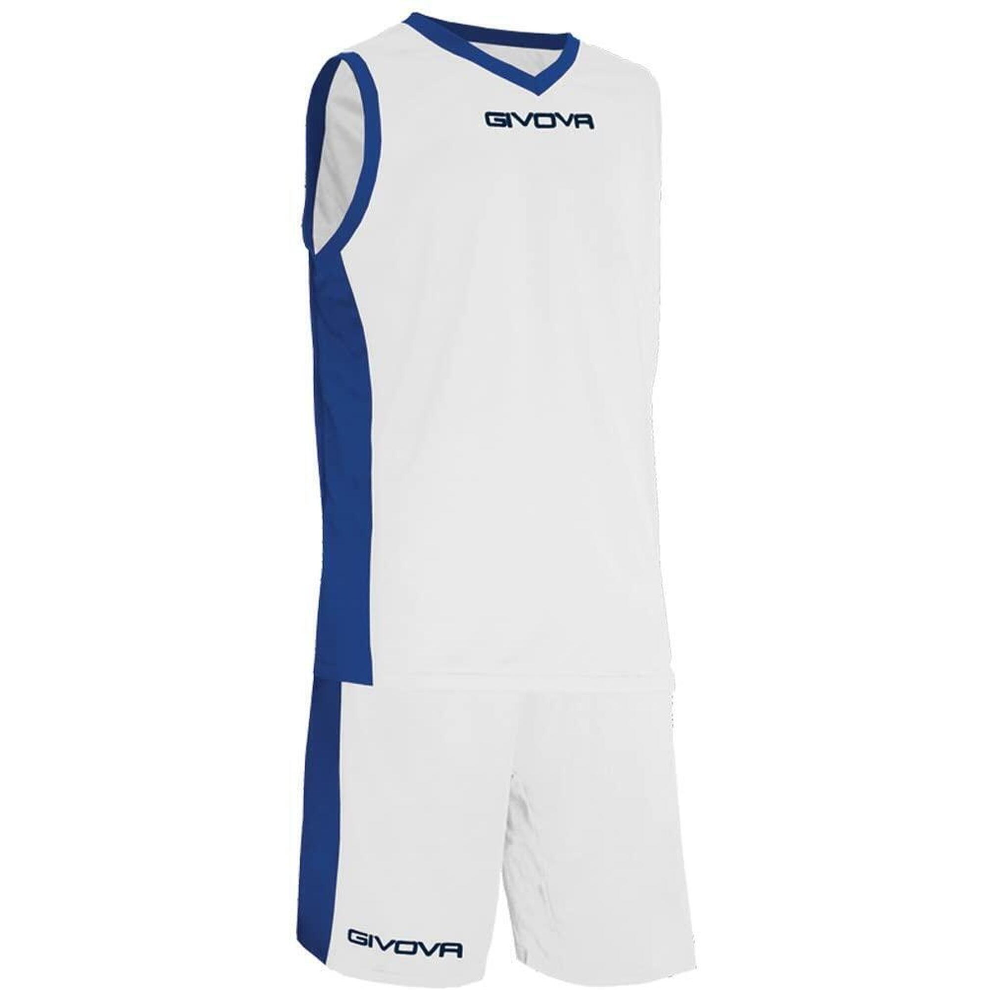 Givova - Tenue Ensemble De Basketball - Givova - Power - Blanc Et Bleu - T-shirt Sans Manche - Blanc|bleu|orange - 40 M - Decathlon