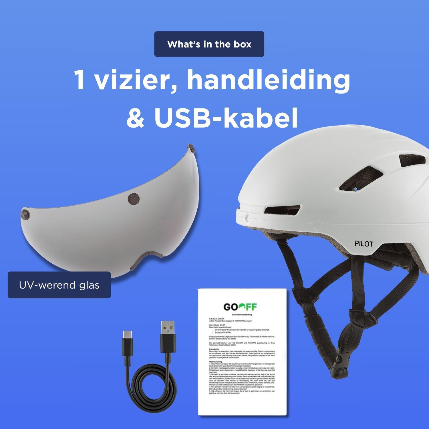 Casque vélo GO-OFF PILOT avec visière certifiée NTA – Blanc, L 7/7