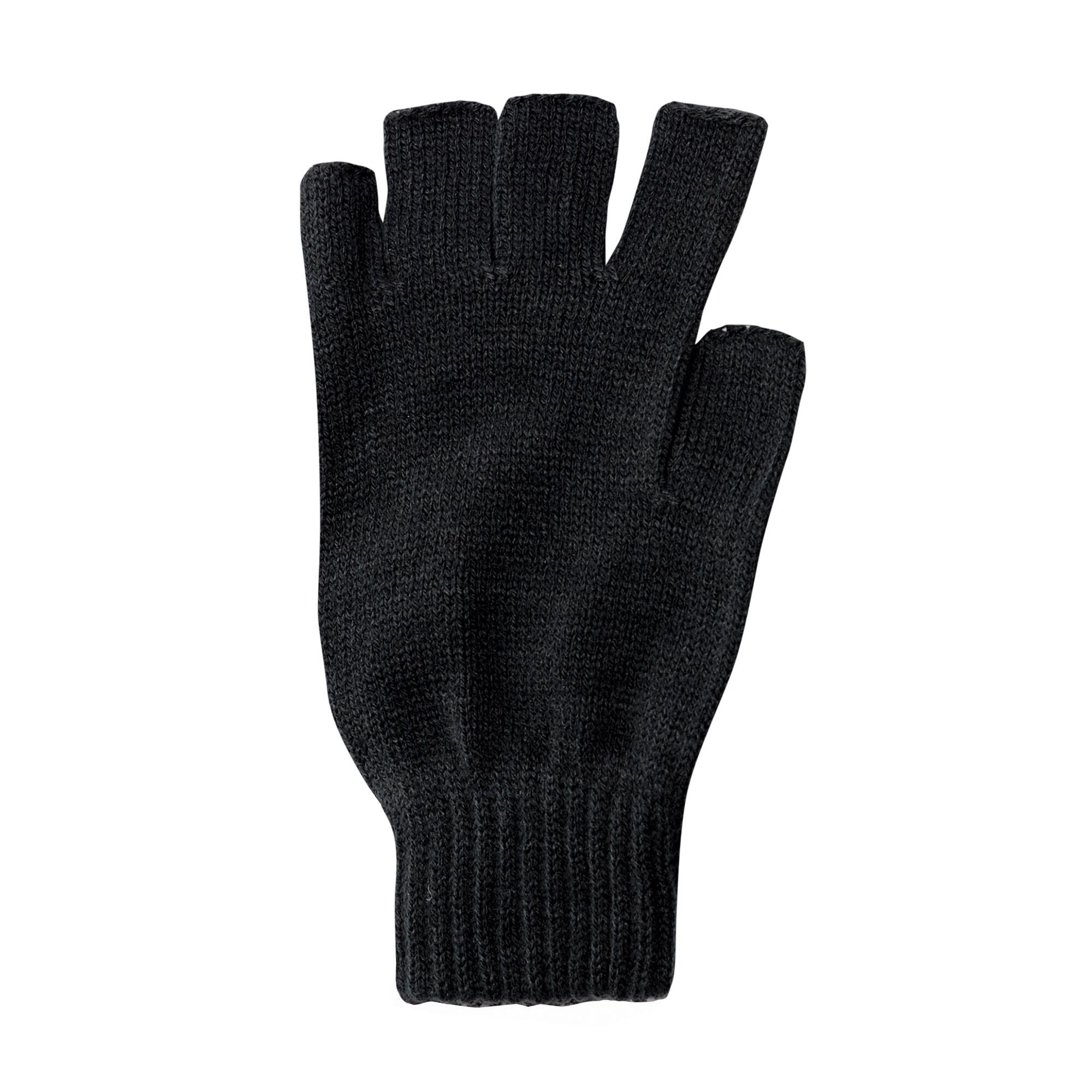 Unisex Fingerless Mitts / Gloves (Black) 1/4