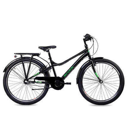 troX, 20 Zoll Kinderfahrrad, 3-Gang, Schwarz/Neongrün, 115–130 cm, 6–9 Jahre