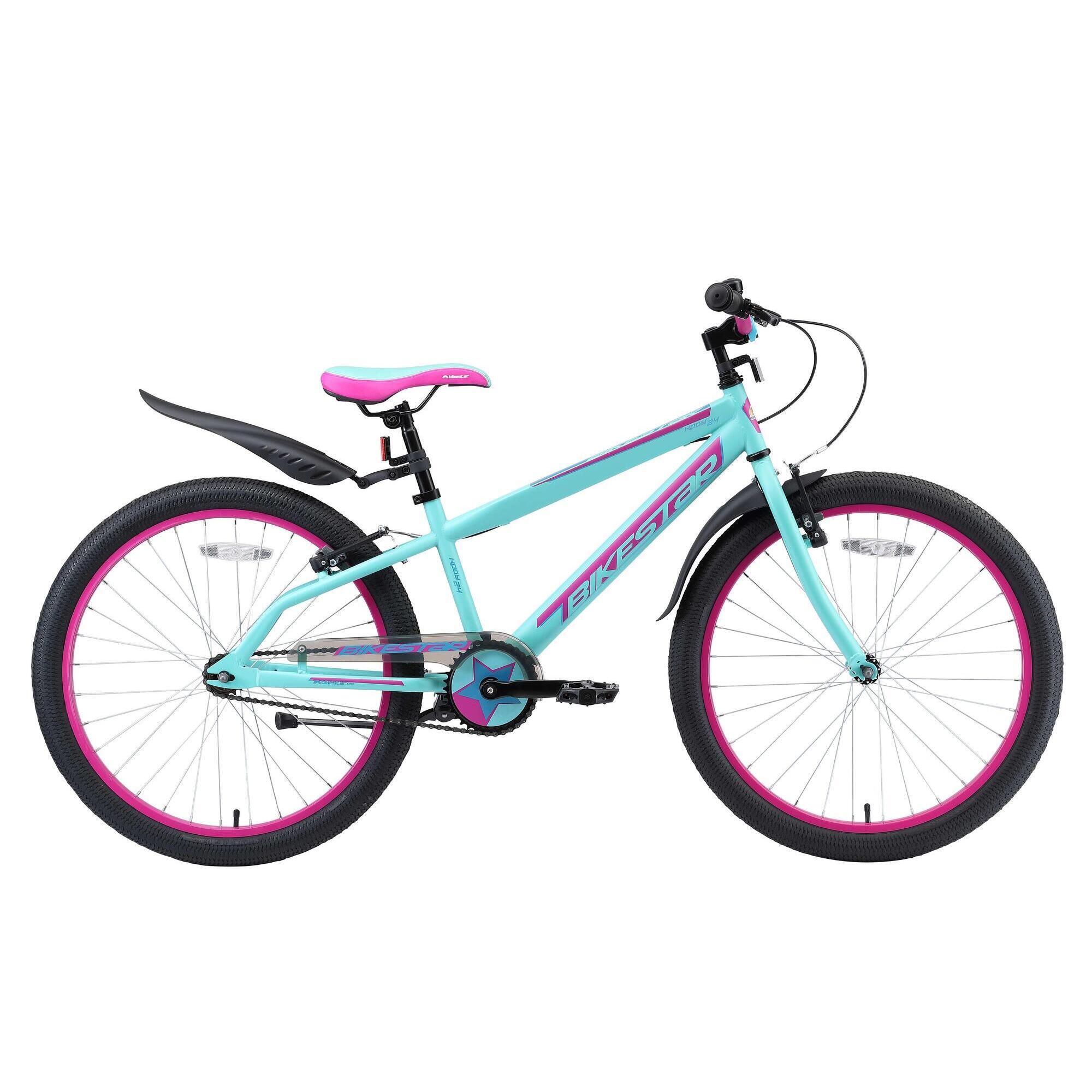Bikestar - Vélo Enfant 24 Pouces À Partir De 8 - 11 Ans, Vtc Urban Jungle - Vélo Enfant - Bleu - Taille Unique - Decathlon
