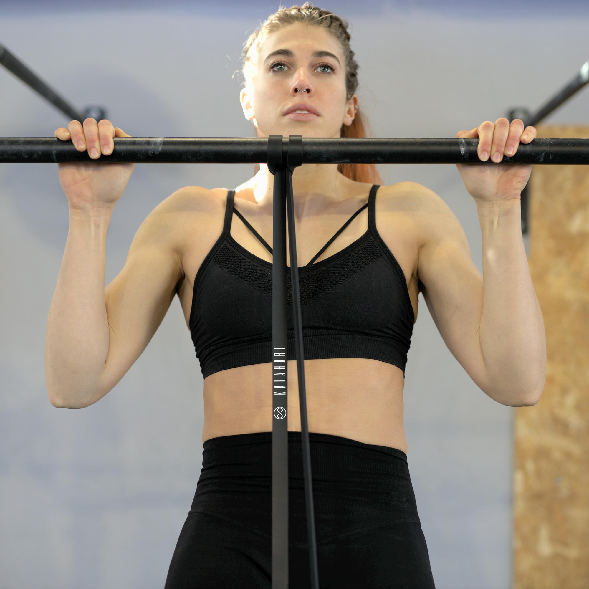 Banda Elástica Negra de 10 a 30 kg, Cinta Fitness para Entrenamiento y Dominadas 4/7