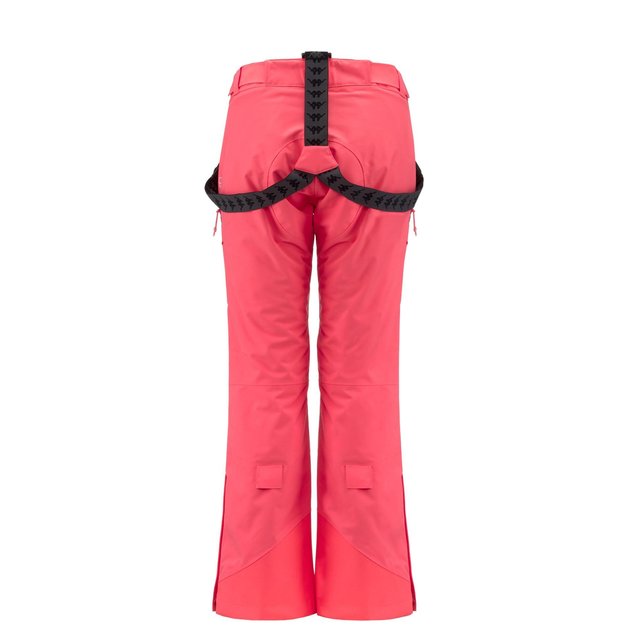 Pantaloni da donna in poliestere arancione da sci 3/6
