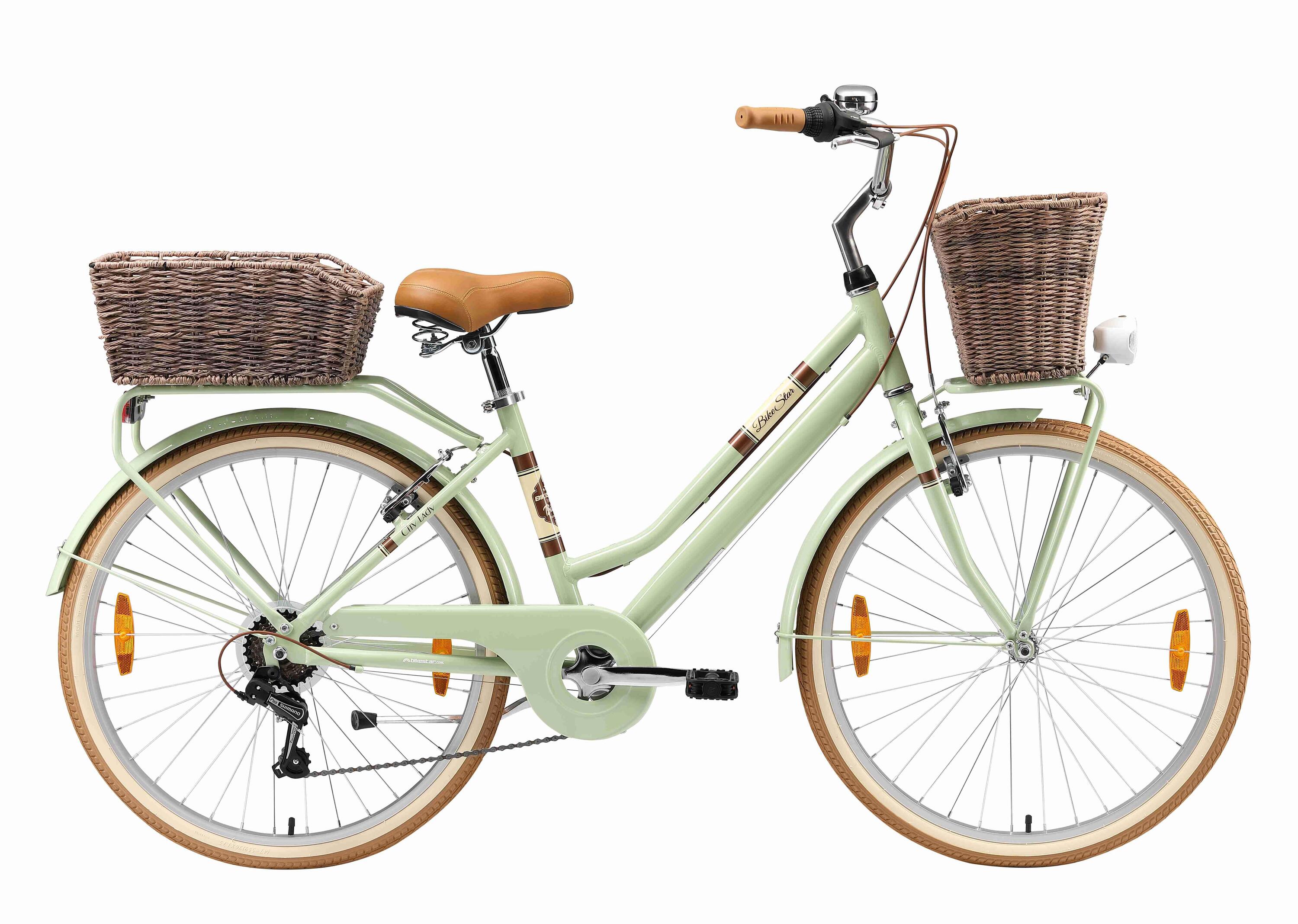 BIKESTAR Bicicletta da città in alluminio 26", 7 velocità, retrò urbano