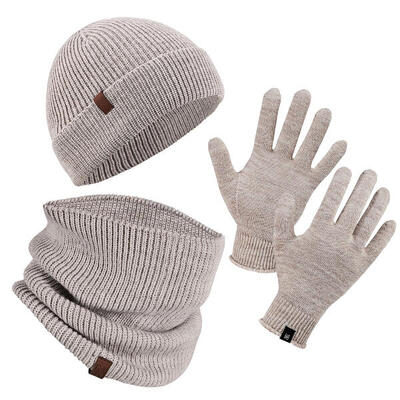 70% merino wol muts, nekwarmer en handschoenen set - winterset