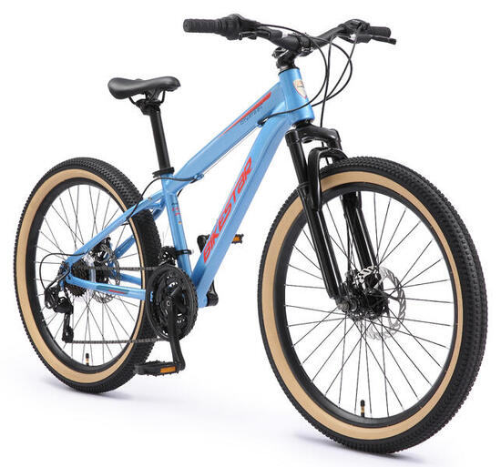 VTT 24" vélo enfant 9 ans, semi-rigide, 21 vitesses, frein à disque