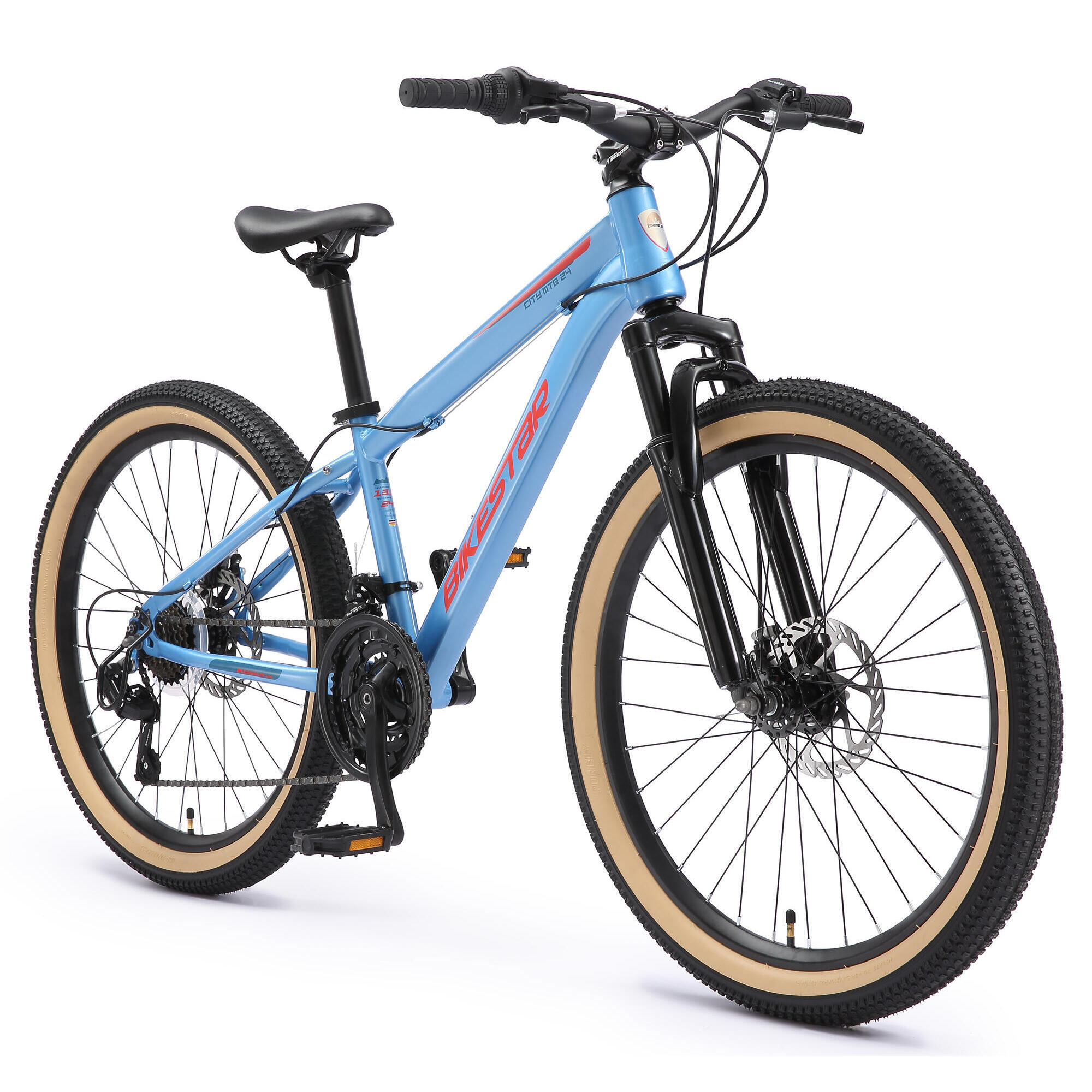 Bikestar - Vtt 24" Vélo Enfant 9 Ans, Semi-rigide, 21 Vitesses, Frein À Disque - Vélo Enfant - Bleu - Taille Unique - Decathlon